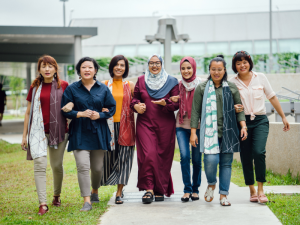 diverse group of female clients